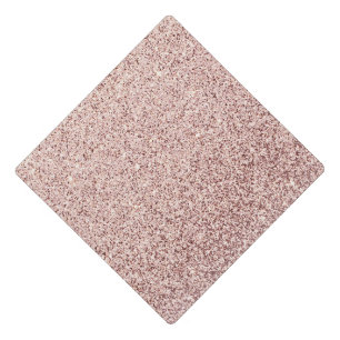 Trendy Faux Glitter Rose Gold Elegant Graduation Cap Topper