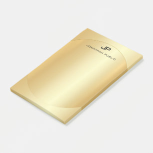 Trendy Faux Gold Elegant Modern Monogram Template Post-it Notes