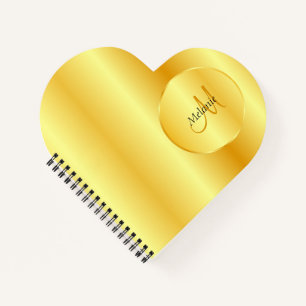 Trendy Faux Gold Elegant Monogrammed Template Notebook