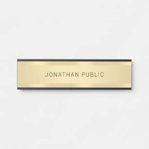Trendy Faux Gold Glamourous Modern Template Door Sign