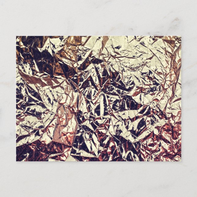 Trendy Faux Gold Leaf Crumbly Foil Postcard (Front)