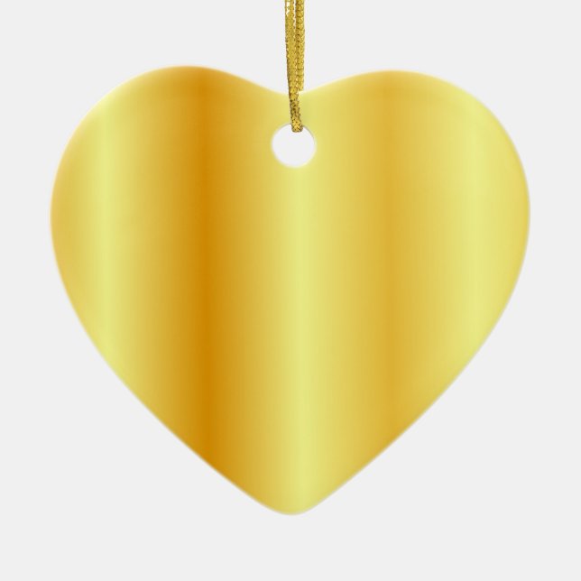 Trendy Faux Gold Metallic Look Custom Blank Ceramic Ornament (Front)