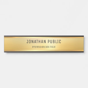 Trendy Faux Gold Modern Glamourous Template Door Sign