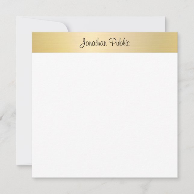 Trendy Faux Gold Template Handwritten Script (Front)