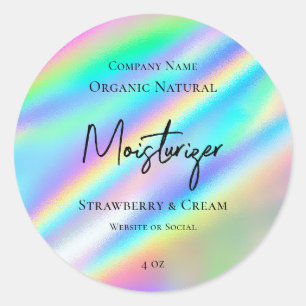 Trendy Faux Holographic Beauty Product Label
