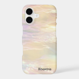 Trendy Faux Holographic Waves Opal iPhone Case