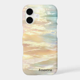 Trendy Faux Holographic Waves Opal iPhone Case