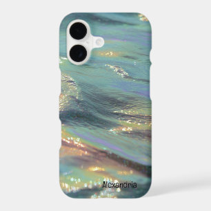 Trendy Faux Holographic Waves Opal iPhone Case