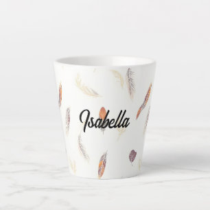 Trendy Feathers Luxury Boho Collection Latte Mug