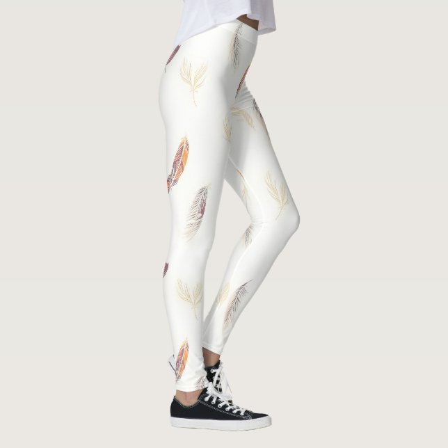 Trendy Feathers Luxury Boho Collection Leggings (Right)