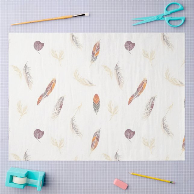 Trendy Feathers Luxury Boho Collection Tissue Paper (Craft)