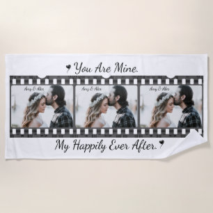 Trendy Film Reel Movie Personalized Picture Frame Beach Towel