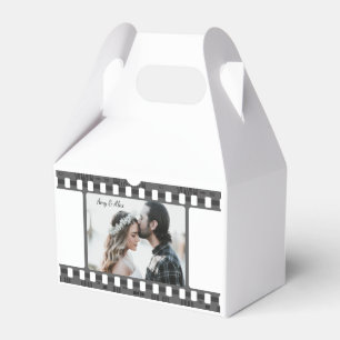 Trendy Film Reel Movie Personalized Picture Frame  Favor Box