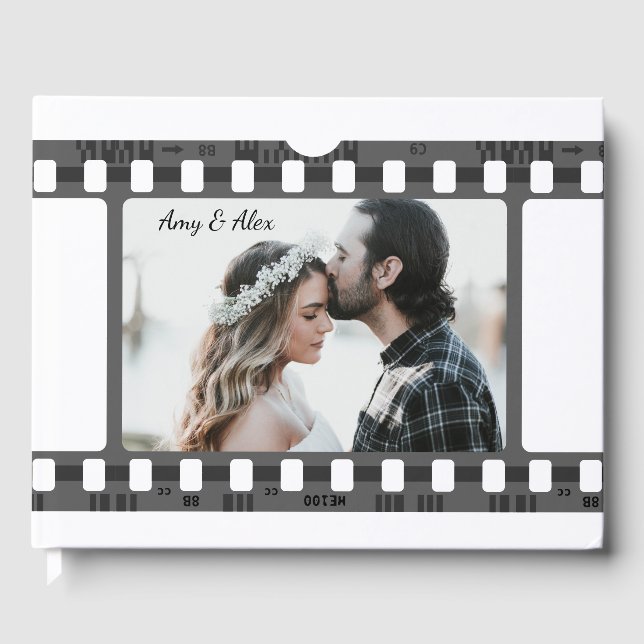 Trendy Film Reel Movie Personalized Picture Frame  Guest Book (Front)