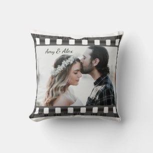 Trendy Film Reel Movie Personalized Picture Frame  Throw Pillow