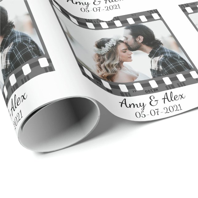 Trendy Film Reel Movie Personalized Picture Frame  Wrapping Paper (Roll Corner)