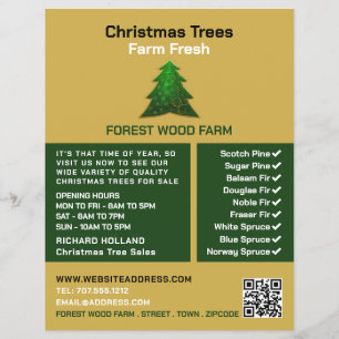 Trendy Fir Tree Design, Christmas Tree Sales Flyer