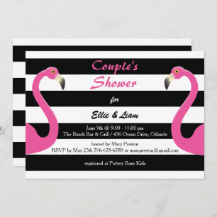 Trendy Flamingo Baby Couple's Shower Invitation