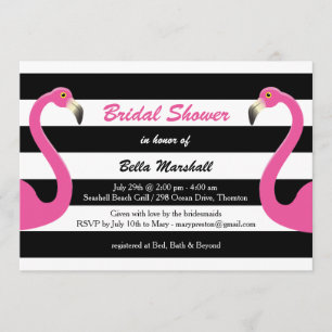 Trendy Flamingo Bridal Shower Invitation