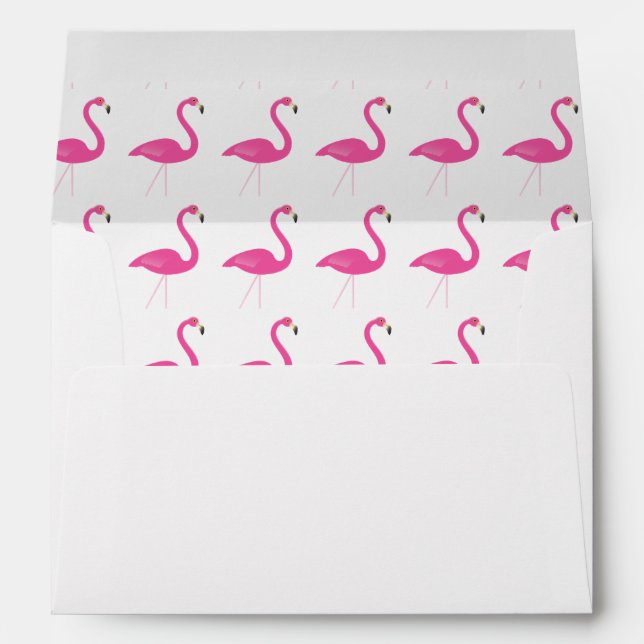 Trendy Flamingo Wedding Invitation Envelope (Back (Bottom))