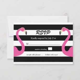 Trendy Flamingo Wedding RSVP Card