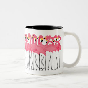 Trendy Flamingos Two-Tone Coffee Mug