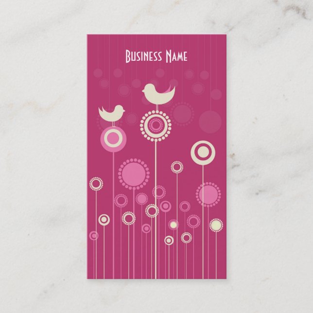 Trendy Floral Design Business Card (Front)