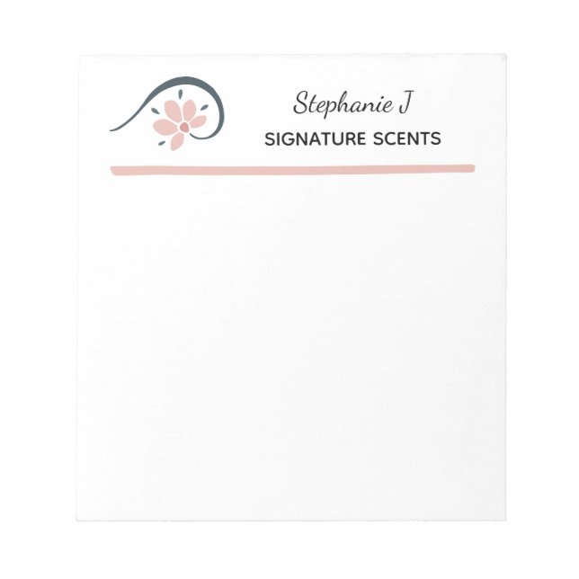 Trendy Floral Healing Arts Entrepreneur Notepad (Front)