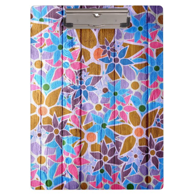 Trendy Floral Pattern #13 Clipboard (Front)