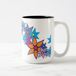 Trendy Floral Pattern #2 Two-Tone Coffee Mug