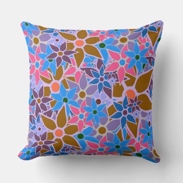 Trendy Floral Pattern #3 Throw Pillow (Front)