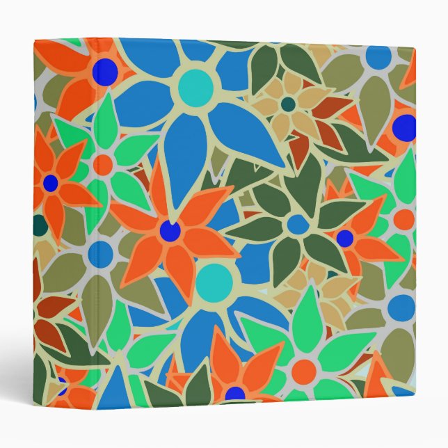 Trendy Floral Pattern #5 Binder (Front/Spine)