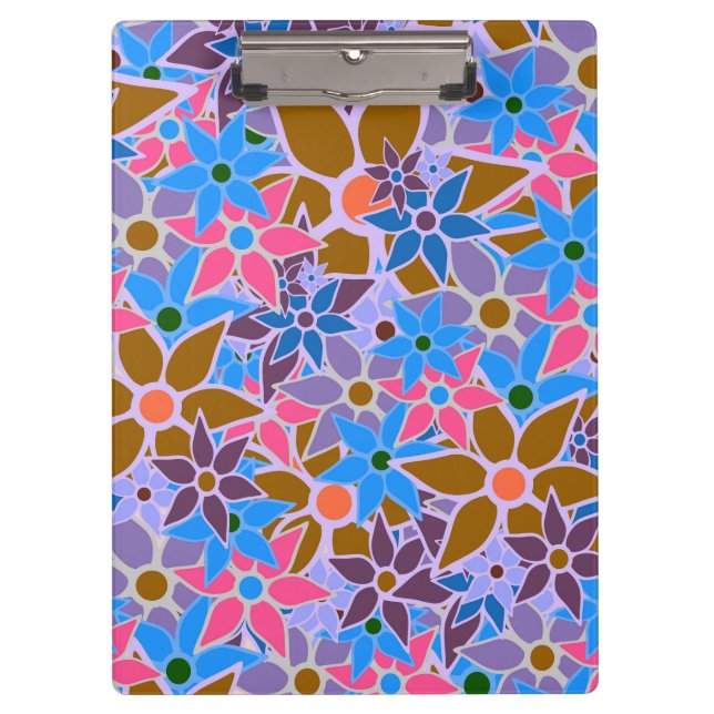 Trendy Floral Pattern #8 Clipboard (Front)
