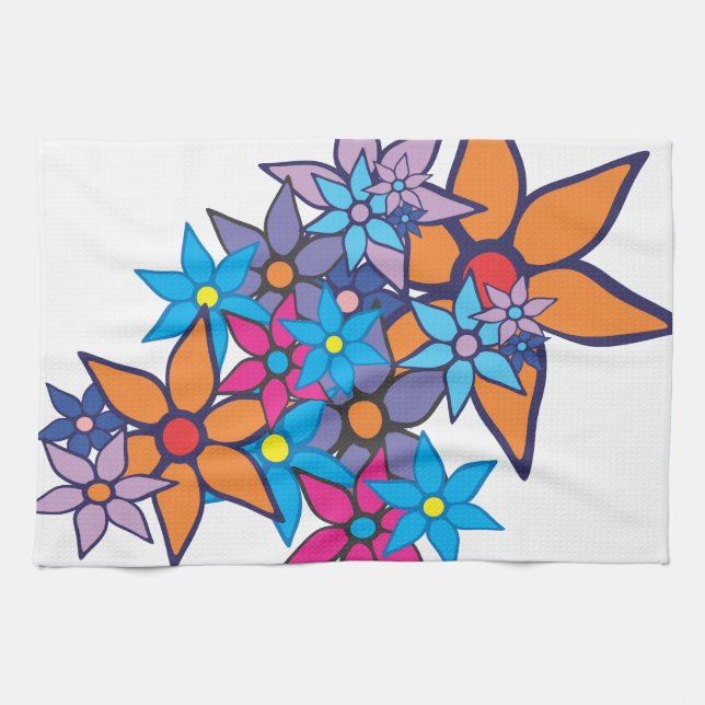 Trendy Floral Pattern Kitchen Towel (Horizontal)