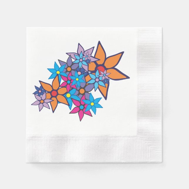 Trendy Floral Pattern Napkin (Front)