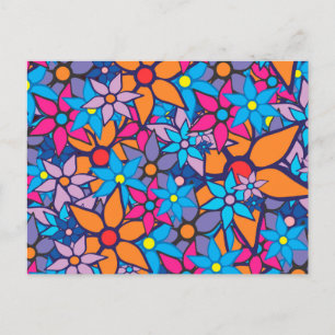 Trendy Floral Pattern Postcard