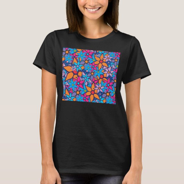 Trendy Floral Pattern T-Shirt (Front)