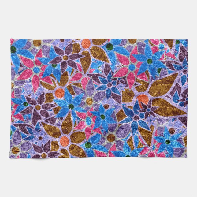 Trendy Floral Pattern Vintage #3 Kitchen Towel (Horizontal)