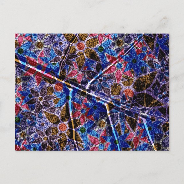 Trendy Floral Pattern Vintage Postcard (Front)