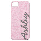 Trendy Floral Pattern with name - pink and grey