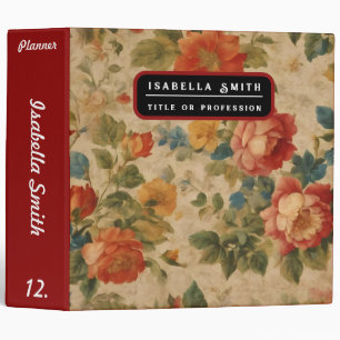 Trendy Floral Watercolor Vintage Collection Binder