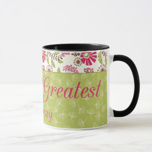 Trendy floral world's greatest mom coffee mug