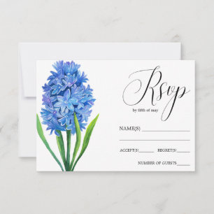 Trendy Flower Blue Hydrangea rustic wedding RSVP Card