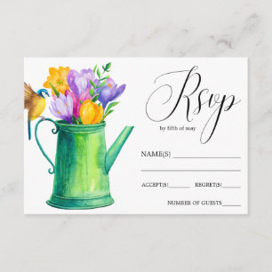 Trendy Flower watering can tulips wedding RSVP