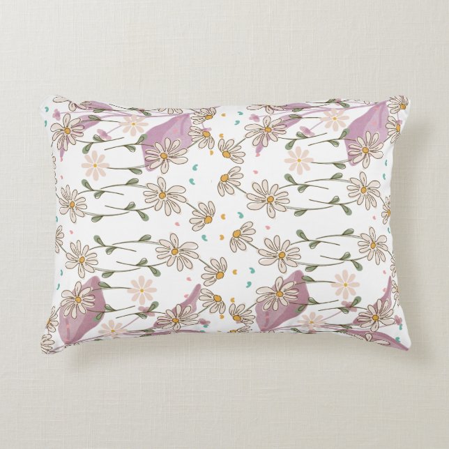 Trendy Flowers Design Accent Pillow (Front)