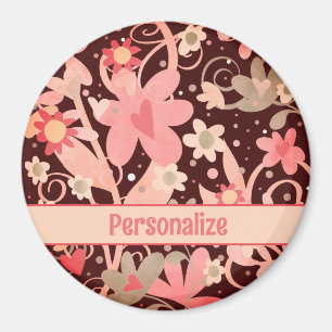 Trendy Flowers Personalized Modern Inspirivity Magnet