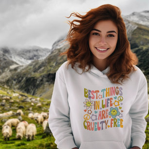Trendy Flowers Retro Vegan Best Things in Life Hoodie