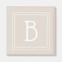 Trendy Framed Monogram Light Tan & White Initial