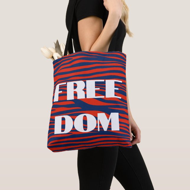 Trendy Freedom Election Animal Print Tote Bag (Close Up)