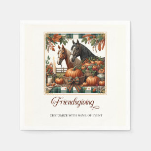 Trendy Friendsgiving Horse  Napkin